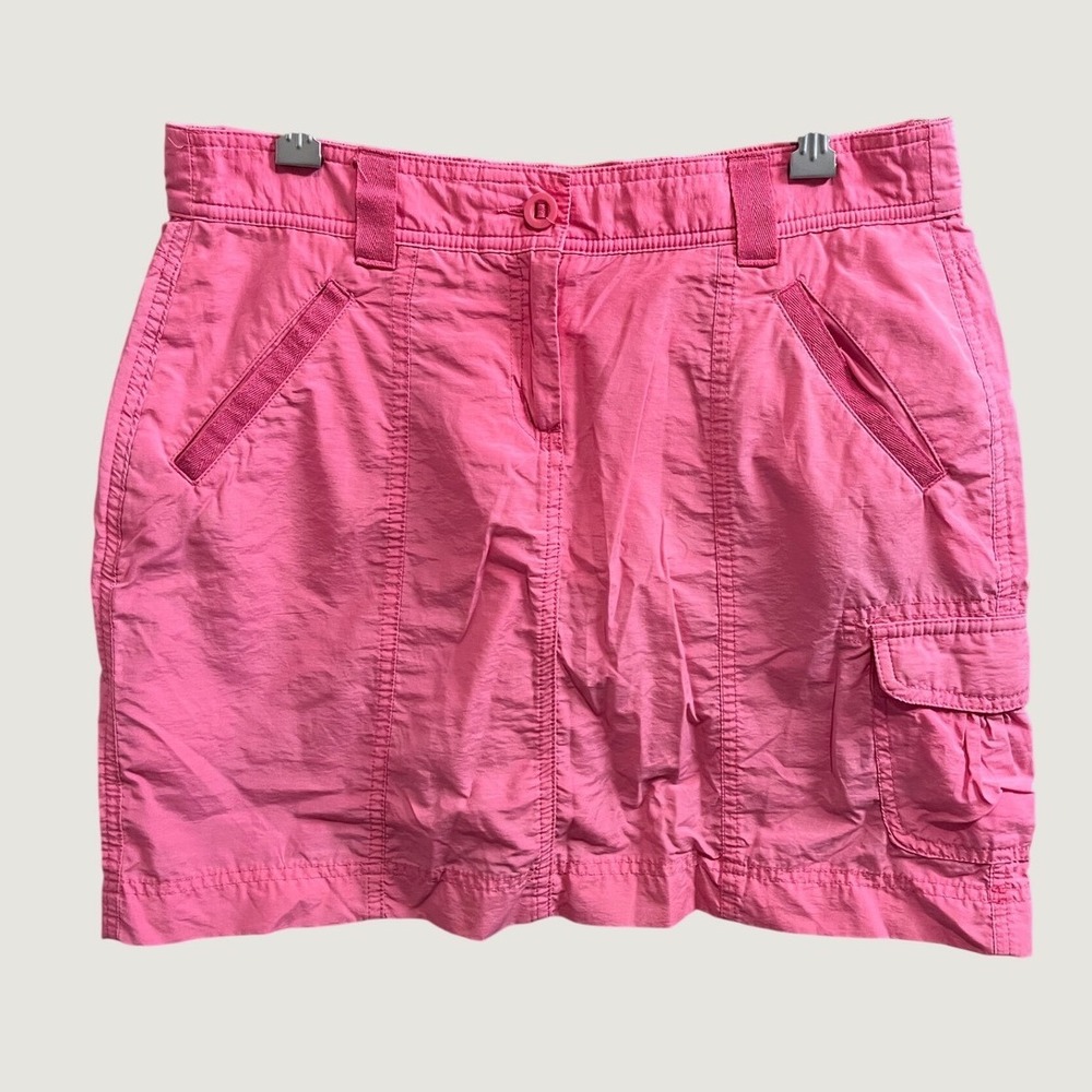 Lands' End Cargo Skort Womens 6P Pink Utility Mini Skirt Built-in Shorts